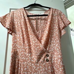 Floral Wrap Dress in Pink